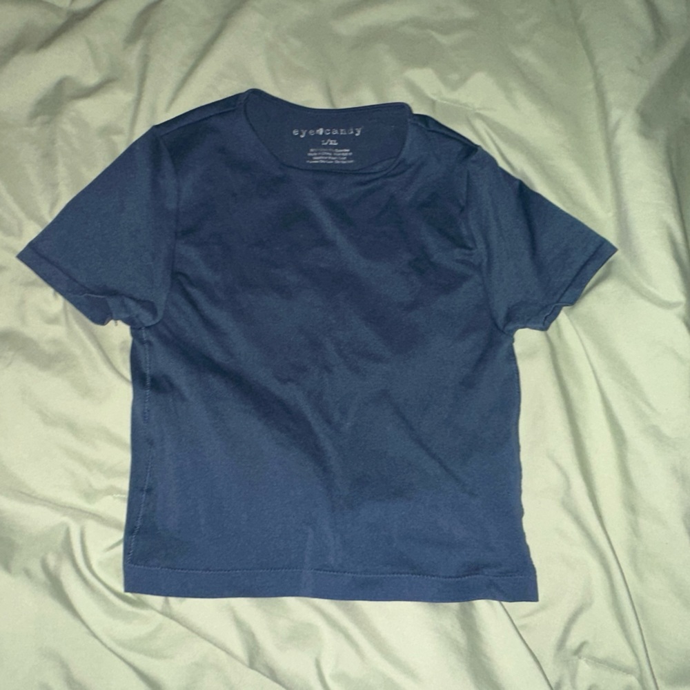 Blue cropped shirt L/XL